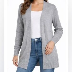 Cotton On Light Gray Open Front Knit Cardigan